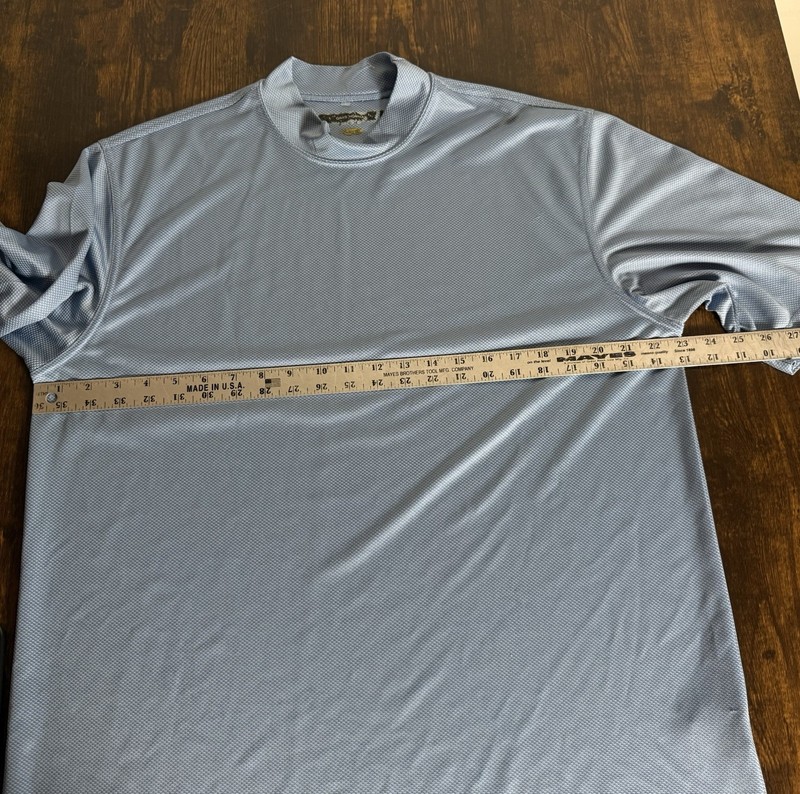 Greg Norman Play Dry Short Sleeve Performance Tee T Shirt Mens L Golf Light Blue gallery