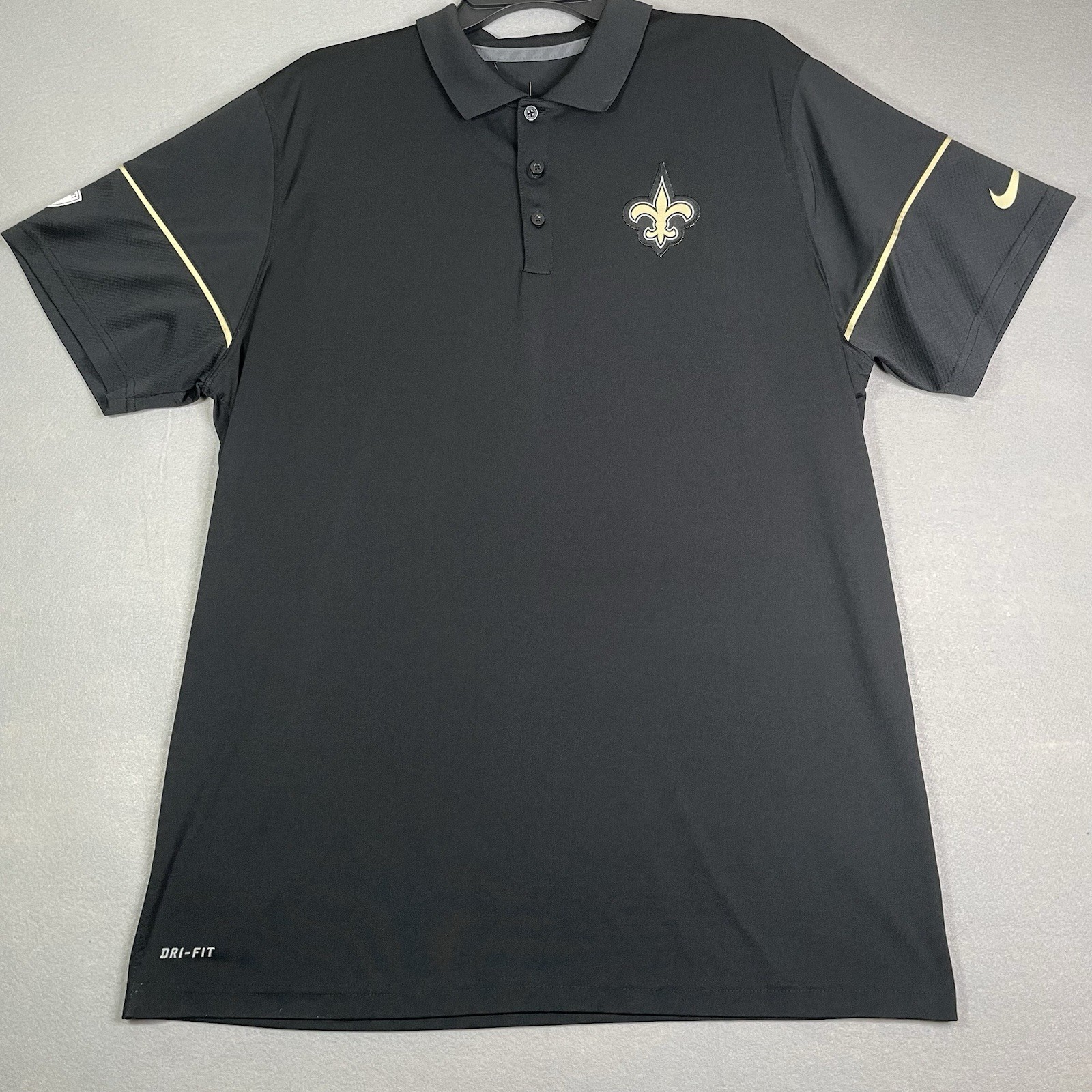 Nike Dri-Fit NFL New Orleans Saints Polo Shirt Men’s XL Black Golf Activewear gallery