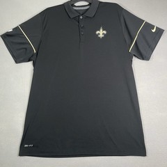 Nike Dri-Fit NFL New Orleans Saints Polo Shirt Men’s XL Black Golf Activewear
