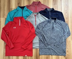Lot Of 6 Under Armour Golf Men’s Medium Heat Gear Loose Fit 1/4 Zip Pullover