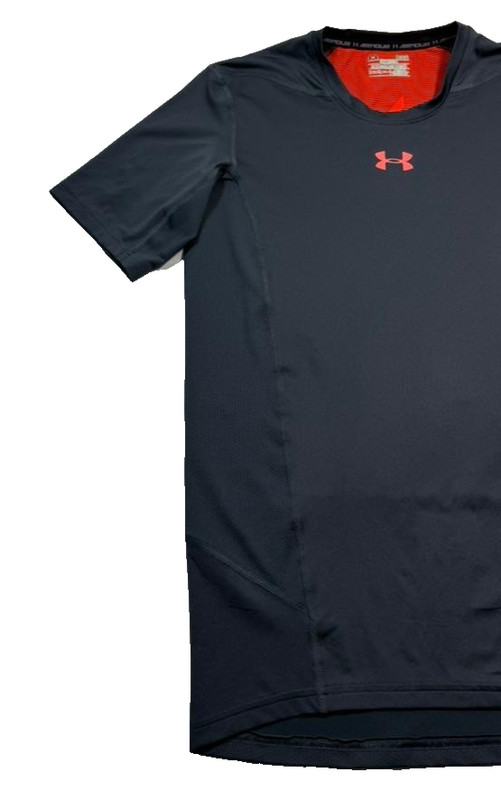Under Armour Gray Compression Shirt, Men'S L, Heatgear Short Sleeve Top gallery