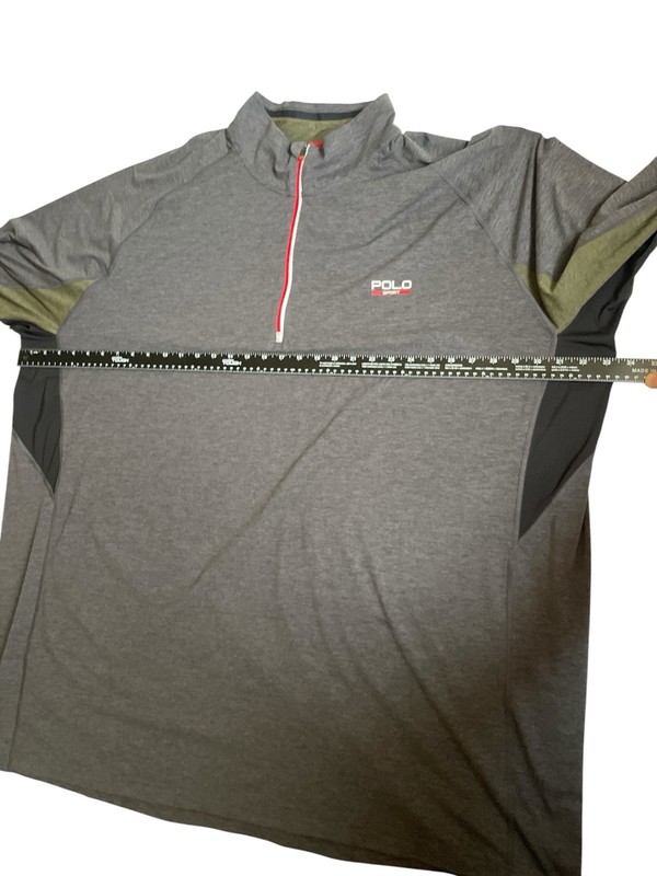 Polo Sport Ralph Lauren Performance Pullover 1/4 Zip 3XL ThermoVent Mens Gray gallery