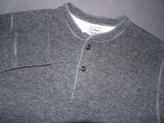 L.L. Bean Long Sleeved Gray Wool Blend Henley River Driver Shirt Men’s Medium