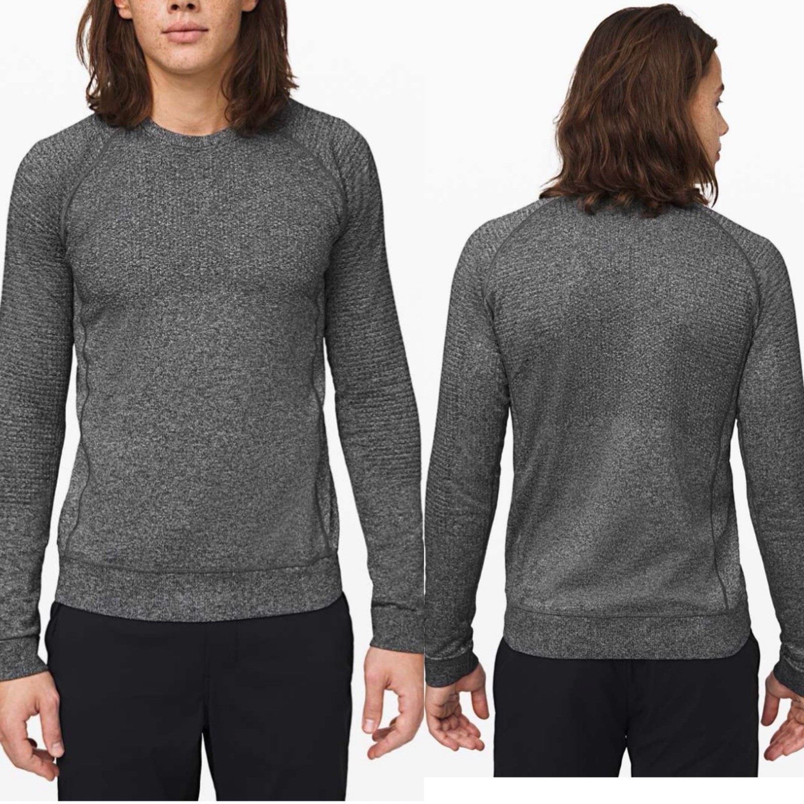 Lululemon Engineered Warmth Long Sleeve Crew Mens XS Gray Merino Wool Blend gallery