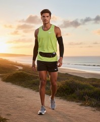 Nike Running Dri-Fit Tank Top Mens Large Athletic Volt Yellow Neon Reflective