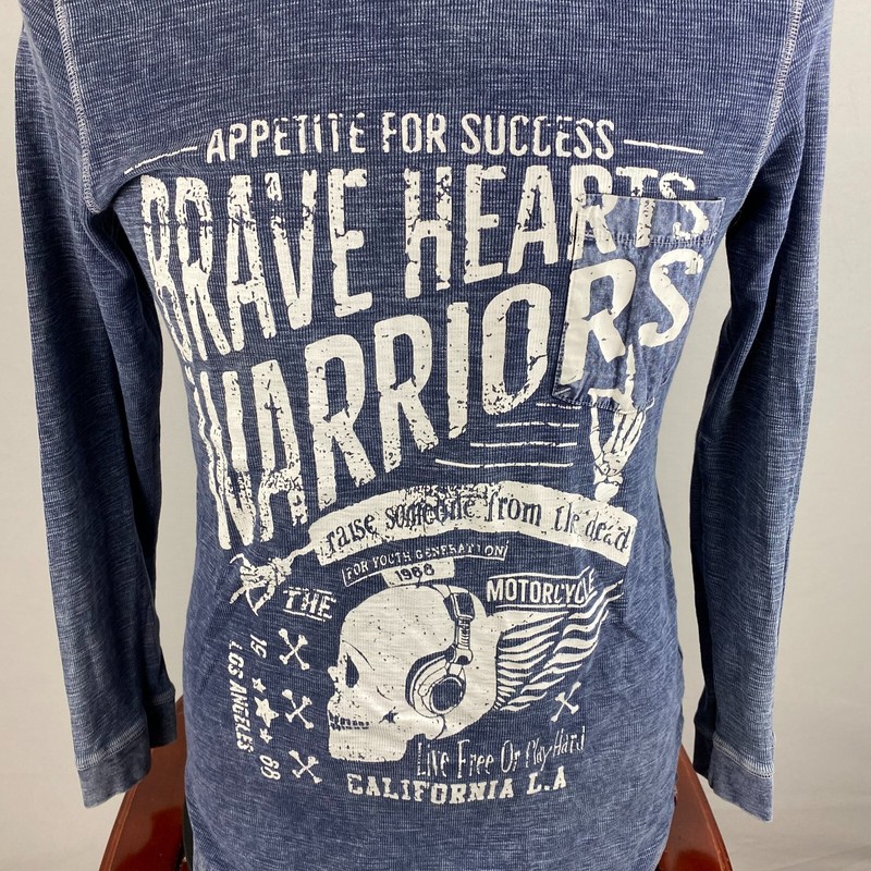 Tranquility Mayhem Mens M Brave Hearts Motorcycle Warriors Skull Bones Shirt gallery