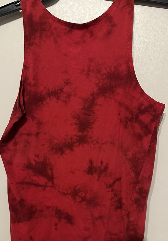 Hybrid Brand Tank Top Red Black Tie Dye Cat Flag Sunglasses Size S Muscle Shirt gallery