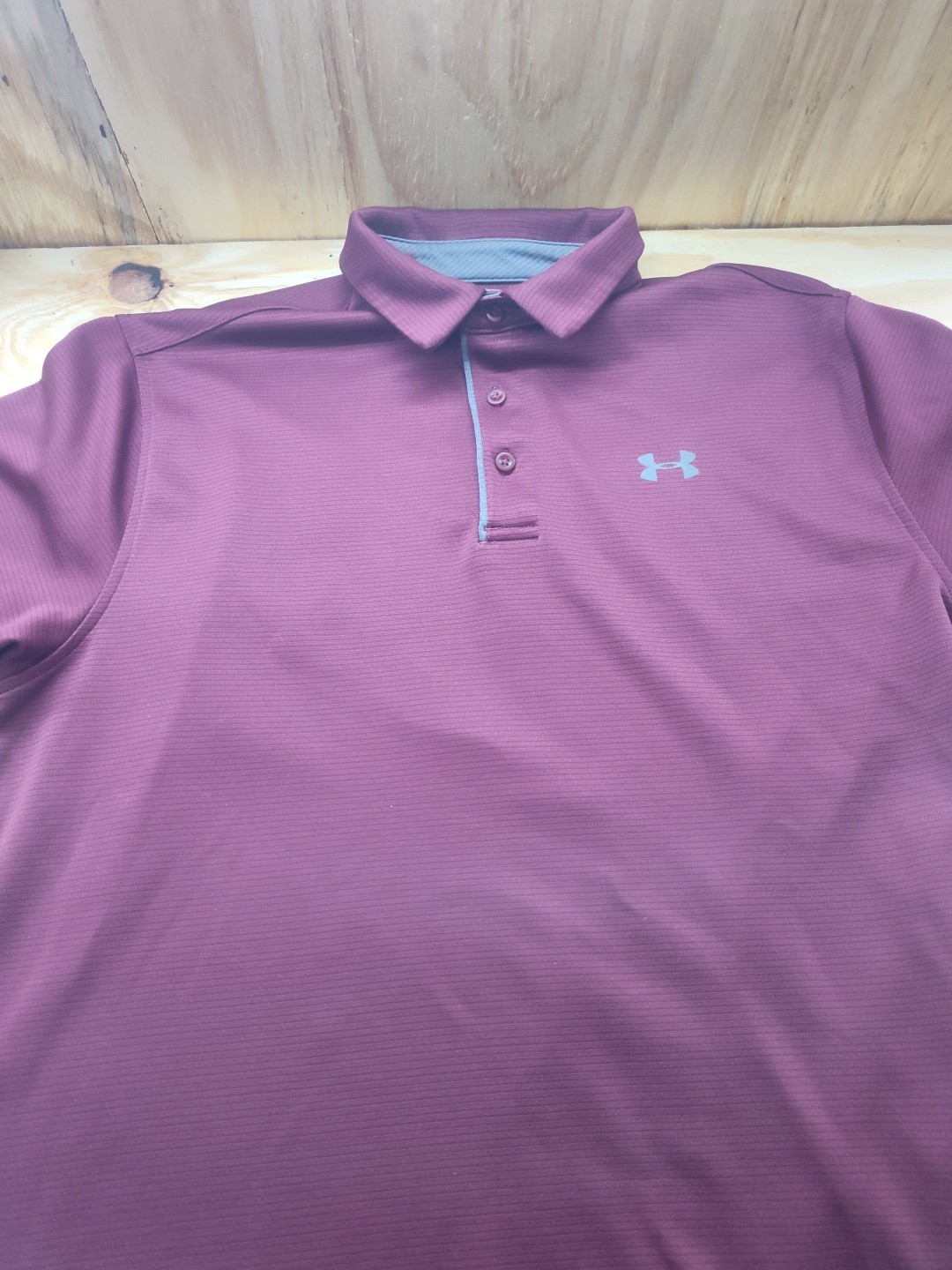 Maroon Gray Large Under Armour Polo Shirt gallery