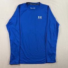 Under Armour HeatGear Compression Shirt Mens XL Blue Long Sleeve Stretch
