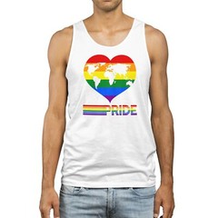 Rainbow Heart World Map Mens Vest LGBTQ Gay Pride Him flag celebration lesbia…