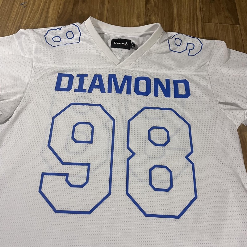 Diamond Supply Co. Shirt Mens Medium White 98 Mesh Football Jersey Skate Top gallery