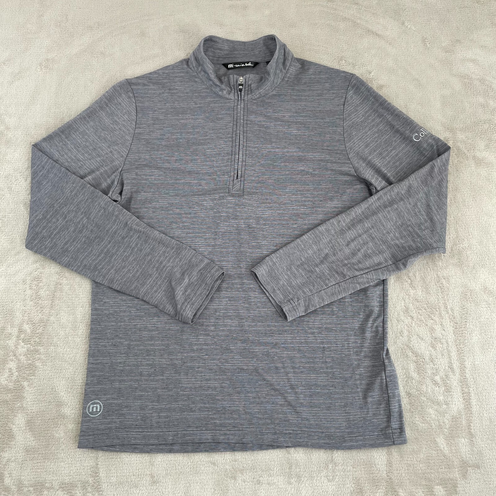 Travis Mathew Havasu 2.0 1/4 Zip Golf Pullover Men Medium Grey Performance NWOT gallery
