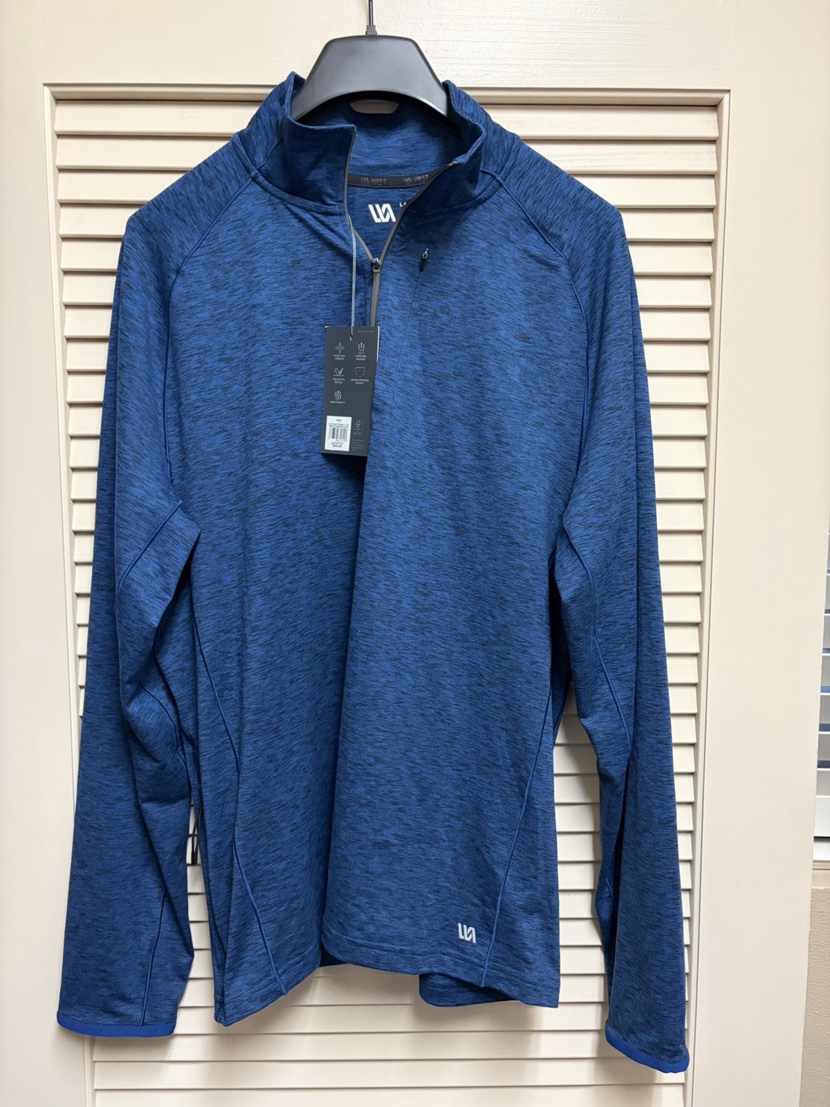 VRST Accelerate Warm 1/2 Zip Pullover Mens Large NWT Blue Performance Activewear gallery
