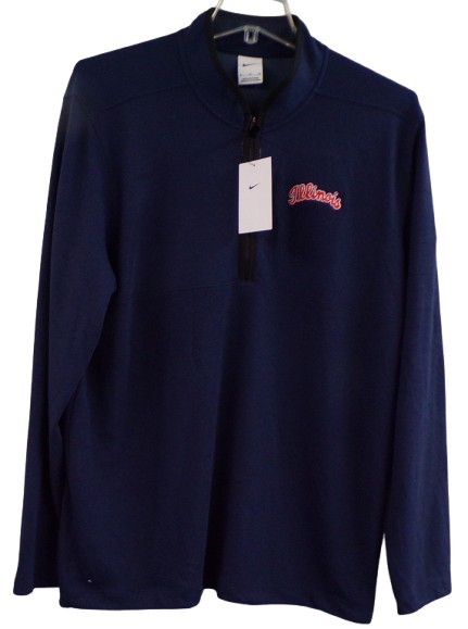 Nike Golf Illinois University Script Logo Mens 1/2-Zip Cover-Up XS-4XL New gallery