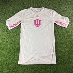 Adidas Climalite INDIANA Football Pink Breast Cancer Team Shirt XL Hoosiers IU