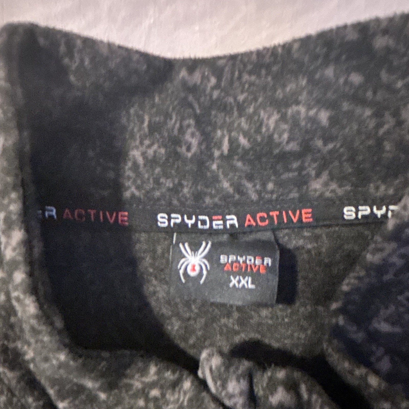 Spyder Spyder Active Men’s Black 1/4 Zip Mock Neck Polyester Logo Pullover XXL gallery