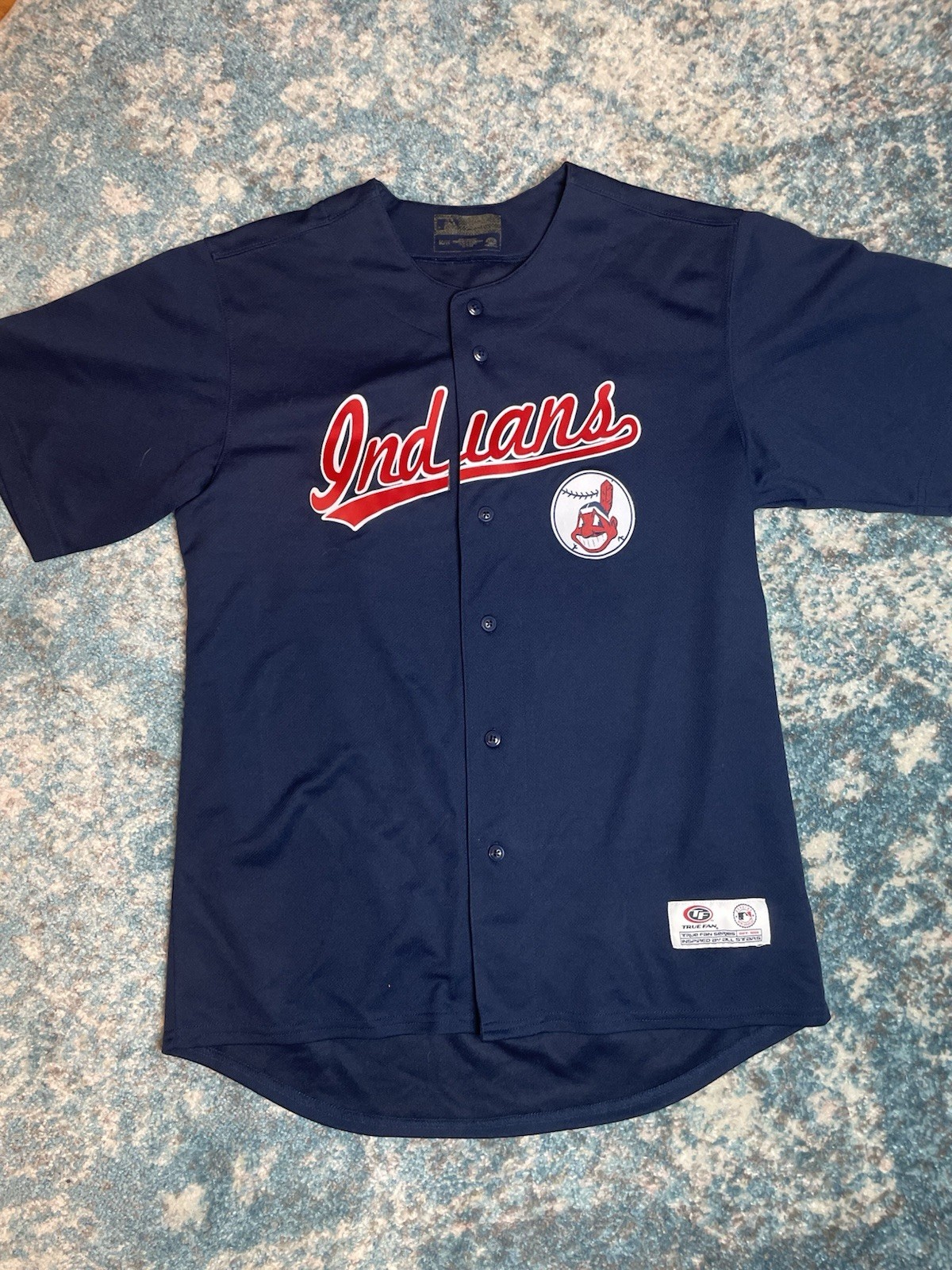 Vintage Indiana Baseball Jersey Size Medium Blue Mesh True Fan gallery