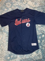 Vintage Indiana Baseball Jersey Size Medium Blue Mesh True Fan