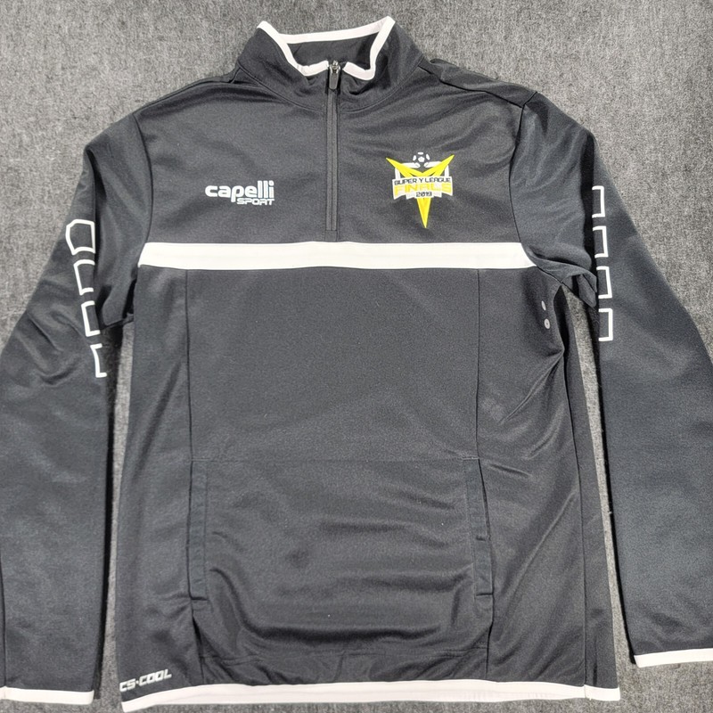 Capelli Sport Black 1/4 Zip Pullover CS Cool Reflective Running Men Medium 388 gallery
