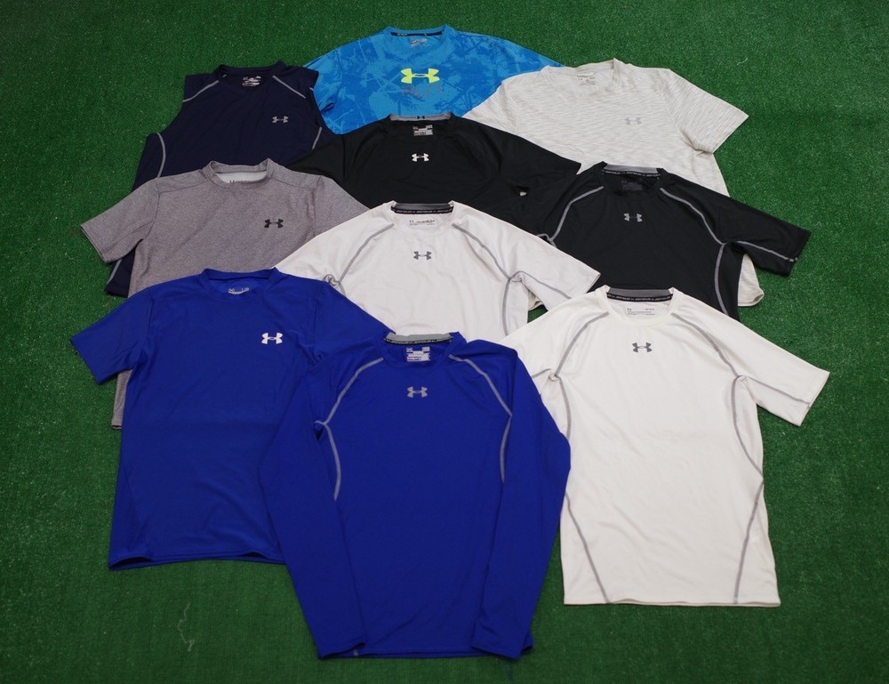 Lot Of 10 Under Armour UA HeatGear Compression Fitted T-Shirt Mens Size Large