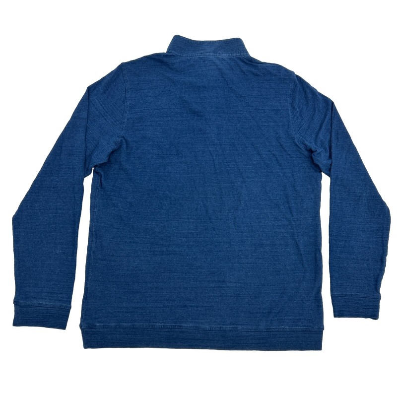 Peter Millar Shirt Men's M Blue Indigo Knit 1/4 Long Sleeve Pullover Golf gallery