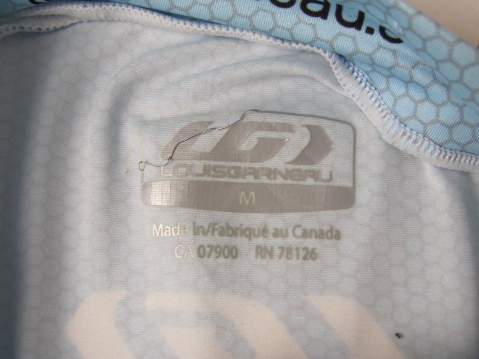 Garneau Men's Size Medium Light Blue Full Zip Short Sleeve Cycling Jersey gallery