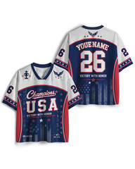 Personalized USA Champion Mesh Jersey, USA Soccer Jersey, America Football Shirt