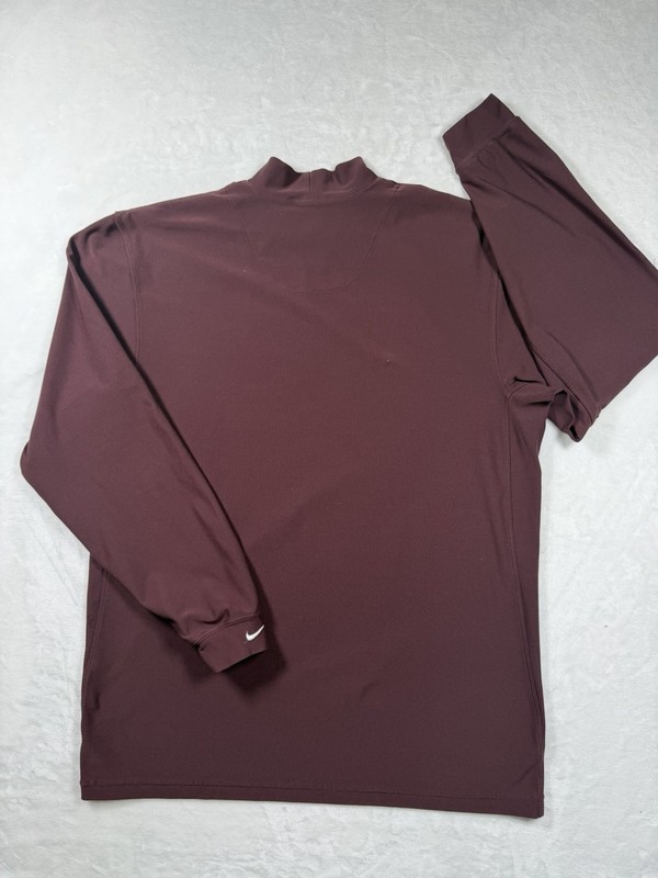 Vintage Y2K Nike Long Sleeve Golf Mock Neck Shirt Embroidered Maroon L gallery