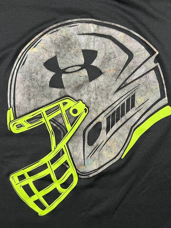 Under Armour Heat Gear Shirt Football Helmet Neon Loose Fit Adult Large gallery