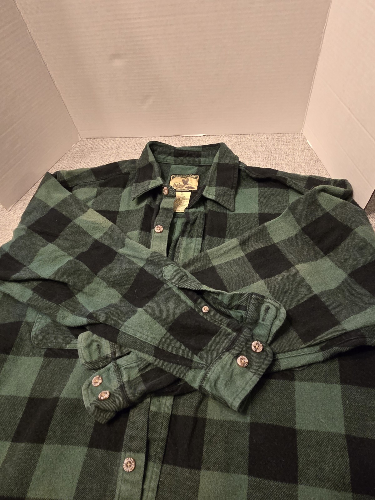 Field & Stream Men’s Green Plaid Heavy Flannel Shirt XL gallery