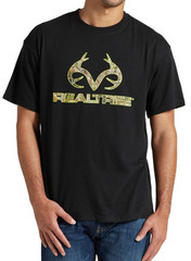 Realtree NEW Mens Screen Print Camo Logo Fashion T Shirt DK Navy Green M $30