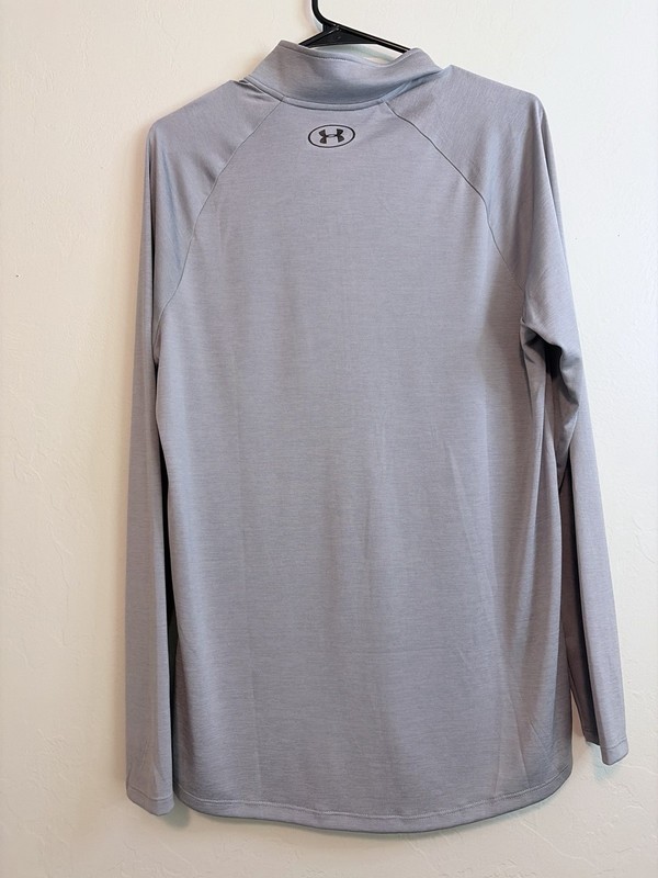 Under Armour HeatGear Men's M Gray Solid 1/4 Zip Mock Neck Loose Pullover gallery