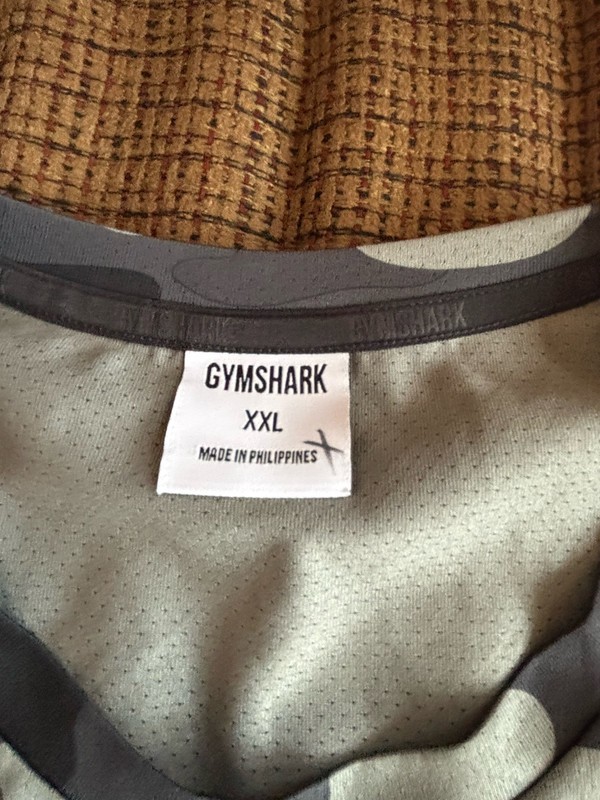 Gymshark Adult Poly Mesh Training S/S Slim T-Shirt Camo Black Gray White - NWOT! gallery