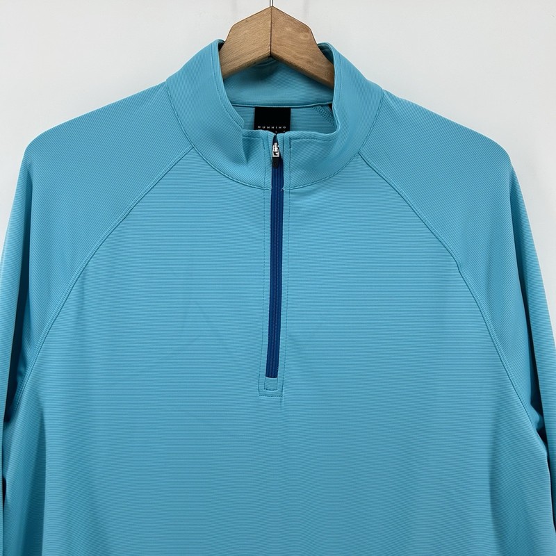 Dunning Golf Pullover Mens M Blue 1/4 Zip Performance Stretch Dadcore Sporty gallery