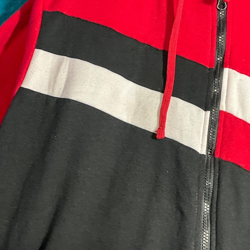 SEAN JOHN Red W/ Black & White Trim Full Zip Hooded Hoodie Sweatshirt 2XL gallery