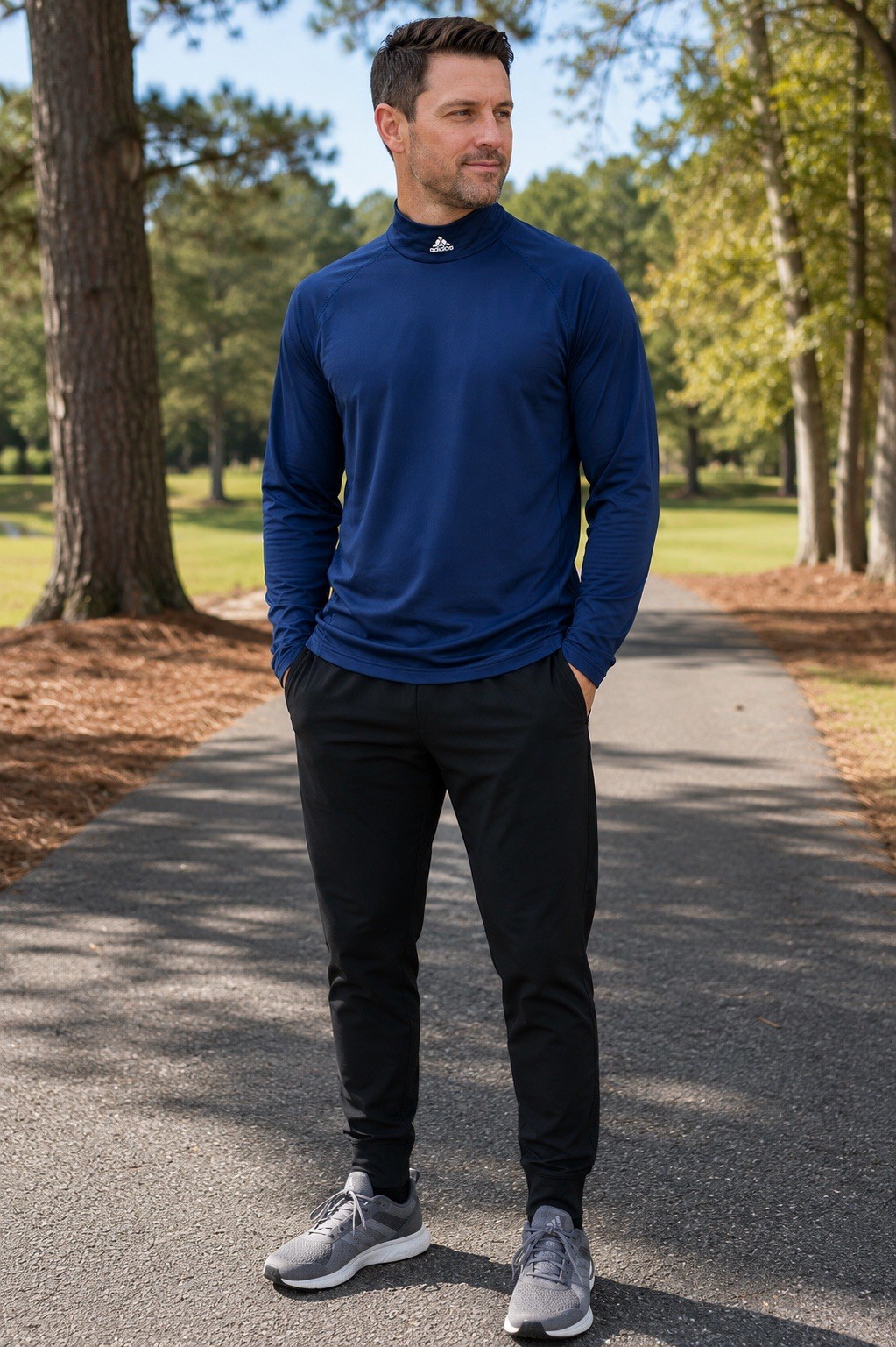 Addis Men’s Tech Fit , Clima Warm Long Sleeve Training Shirt Navy Size 2XL gallery