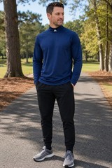 Addis Men’s Tech Fit , Clima Warm Long Sleeve Training Shirt Navy Size 2XL