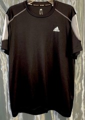 Adidas Men’s Black and Gray Shirt Active Climalite Wear Stretch