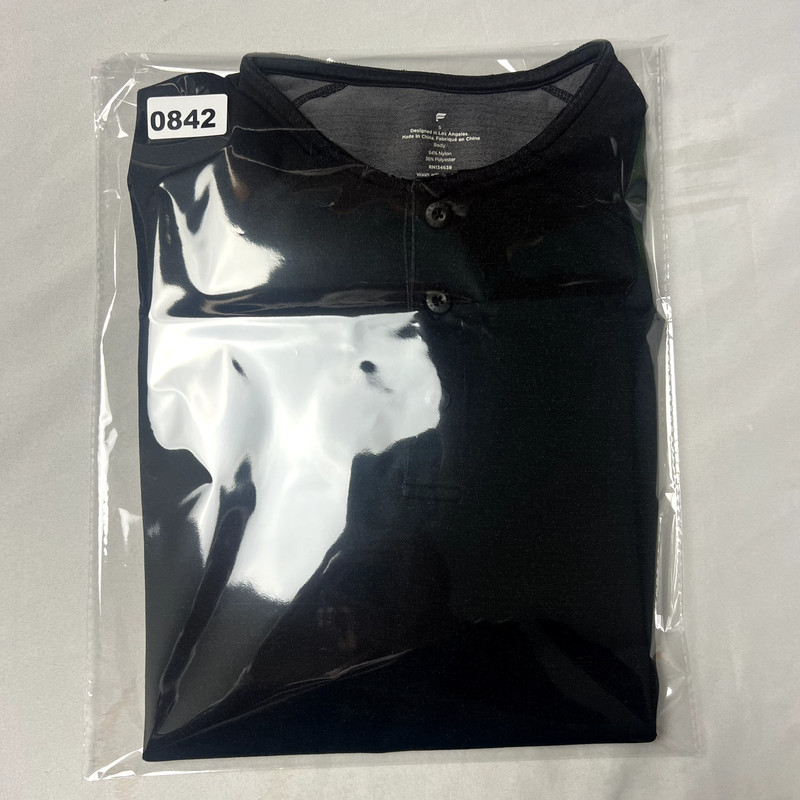 Fabletics Mens Small Black Active Breathable Performance 3 Button Pullover Shirt gallery