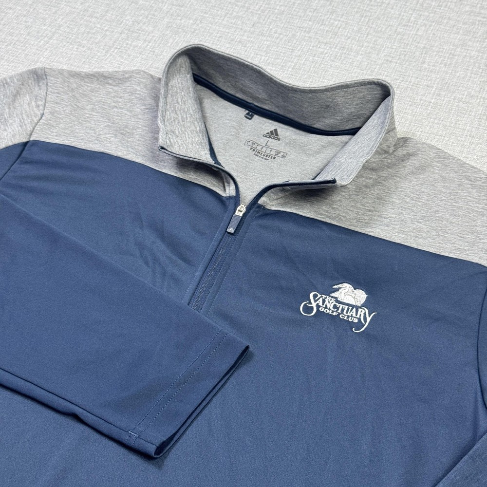Adidas Primegreen 1/4 Zip Golf Pullover Mens Large Blue Long Sleeve Performance