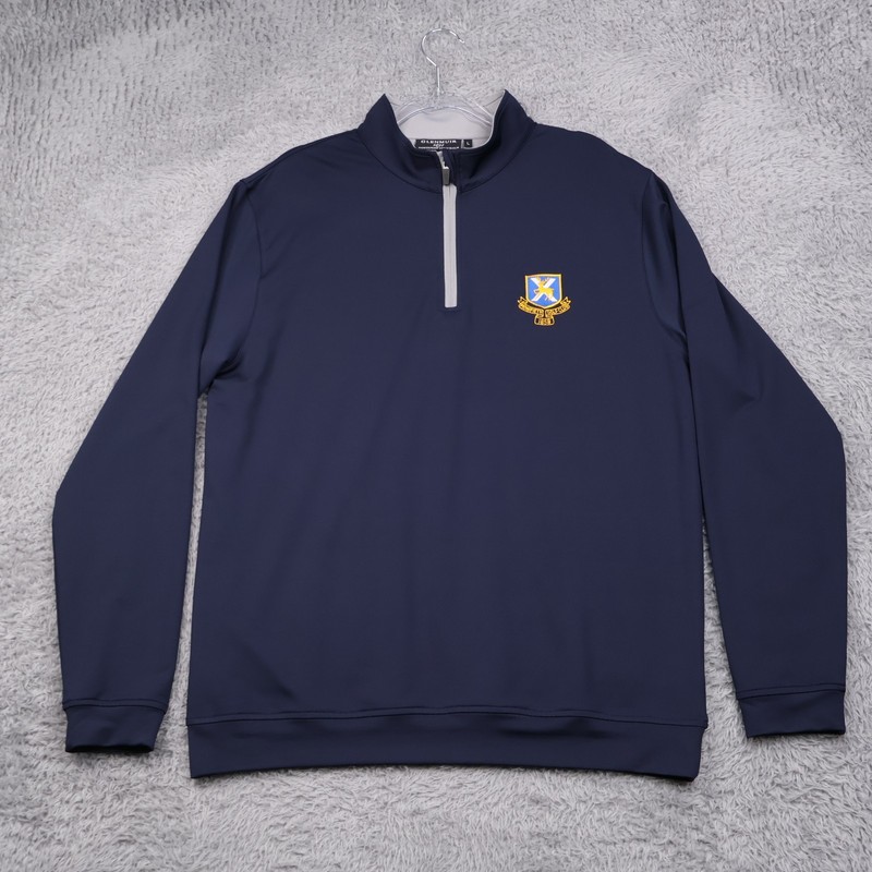Glenmuir Storm Bloc Showerproof Pullover Mens L Navy 1/4 Zip Monifieth Scotland gallery
