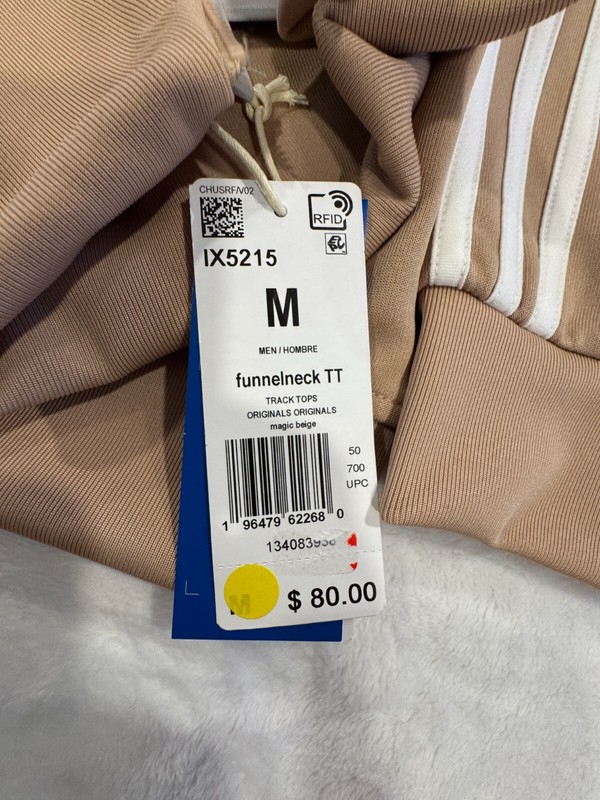 Adidas Funnel Neck TT Track Top Jacket Men Size M IX5215 Magic Beige gallery
