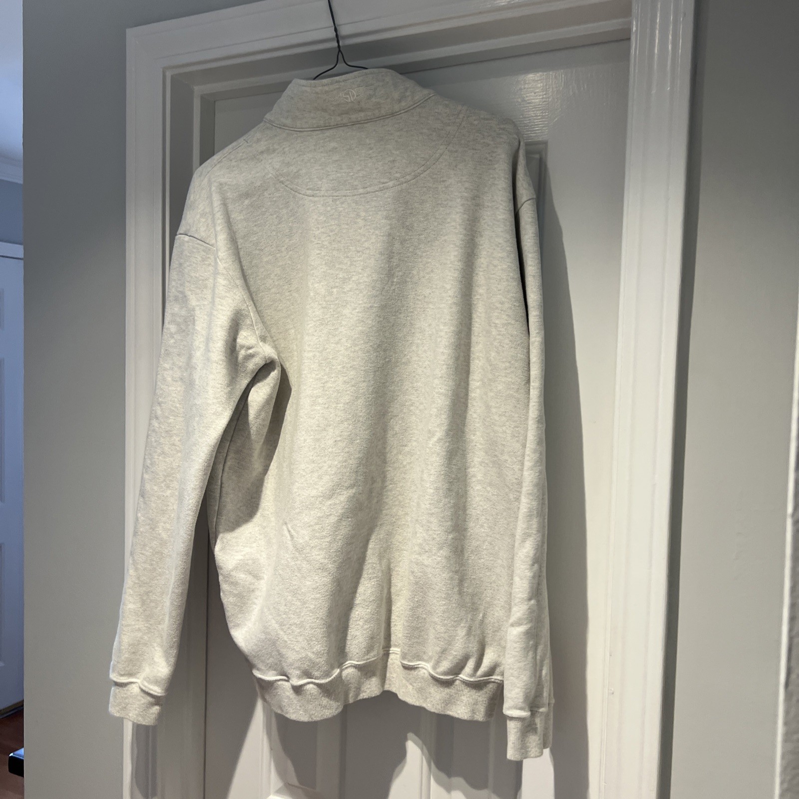 Straight Down 1/4 Zip Pullover Sea Island Golf Mens Medium Light Grey Cotton gallery