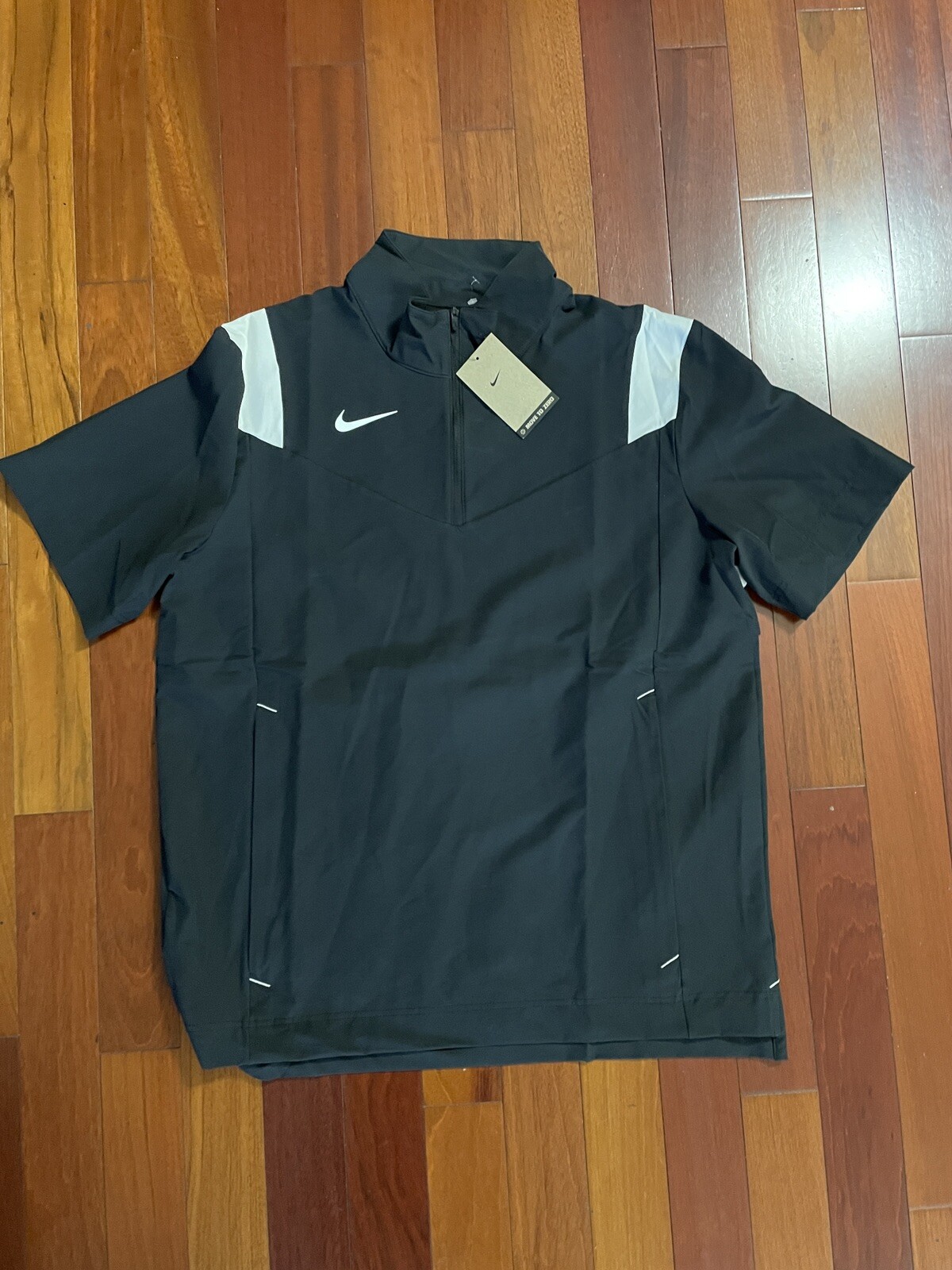 Nike Men Small Coach Performance Short Sleeve Sideline Black Jacket DJ5113-010 gallery