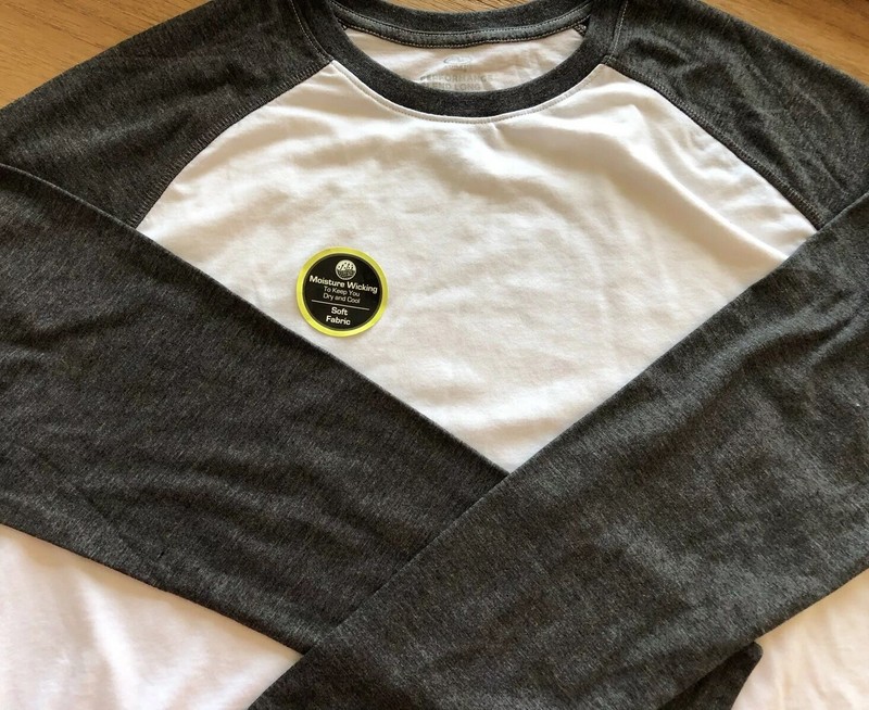 Moisture Wicking Athletic Performance Blend Size M New With Tags White/Gray gallery
