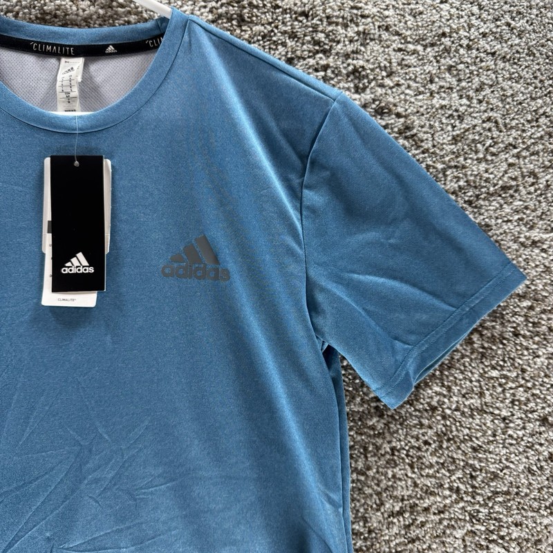 Adidas Shirt Mens Small Blue Climalite Tech Tee New With Tags Short Sleeve Adult gallery