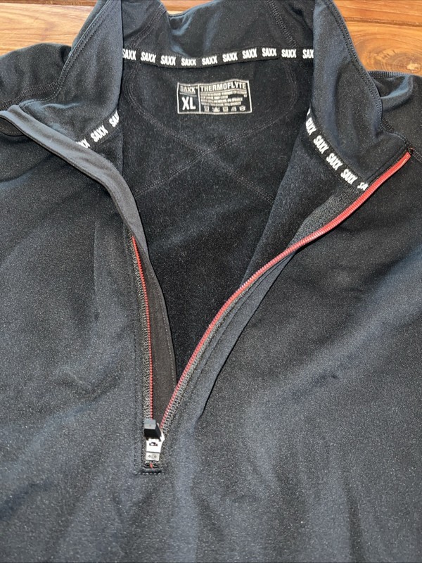 Saxx Thermoflyte Pullover Shirt Mens XLarge Black 1/4-Zip Performance Stretch E2 gallery