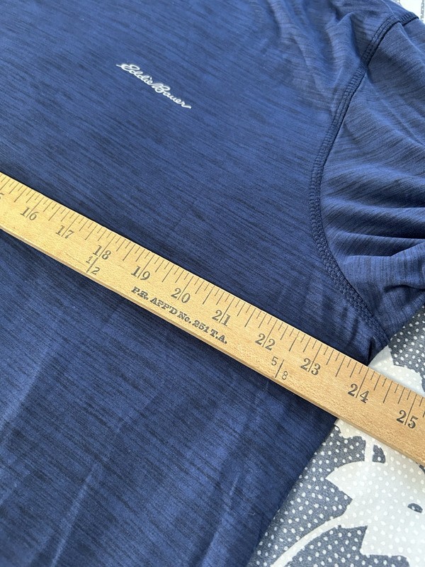 Eddie Bauer Motion Tee Men's XL Blue Heathered Short Sleeve Performance Shirt gallery