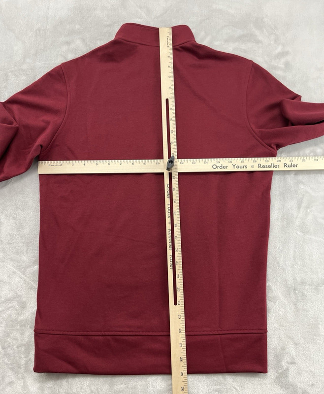 Adidas Go-To 1/4 Zip Pullover Men Small Burgundy Mock Neck 3-Stripes Activewear gallery