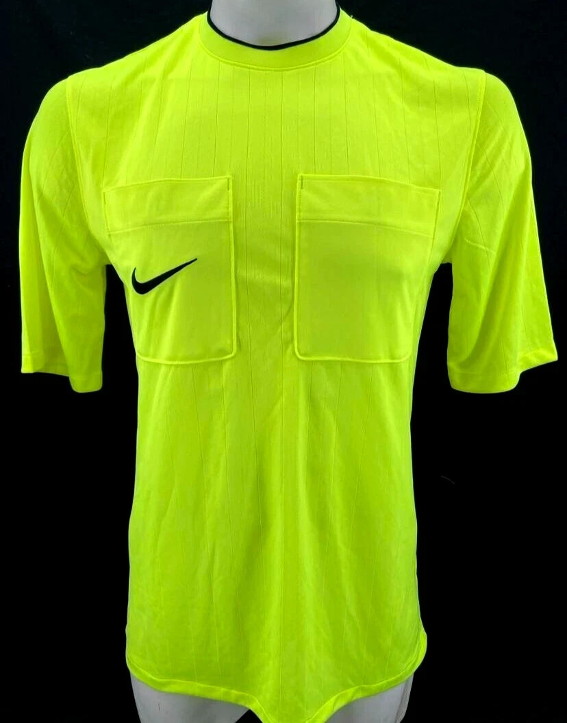 NEW Nike DH8024-702 Dri-Fit Safety Yellow SS Referee Pocket Shirt Men's L gallery